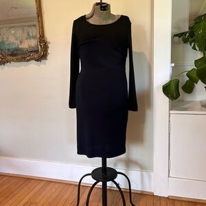 Banana Republic Black Sheath Dress Long Sleeve Scoop Neck